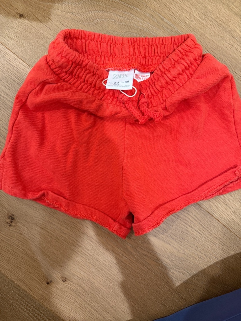 Zara Kids Coral-Red Elastic Waist Knit Shorts
